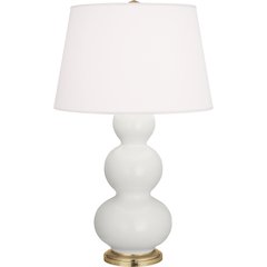 Matte Lily Triple Gourd Table Lamp in Matte Lily Glazed Ceramic Color
