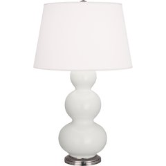 Matte Lily Triple Gourd Table Lamp in Matte Lily Glazed Ceramic Color