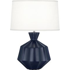 Matte Midnight Blue Orion Table Lamp in Matte Midnight Blue Glazed Ceramic Color