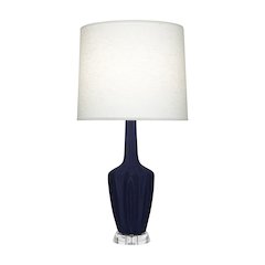 Matte Midnight Blue Emma Accent Lamp in Matte Midnight Blue Glazed Ceramic Color