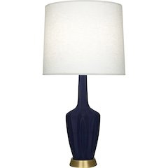 Matte Midnight Blue Emma Table Lamp in Matte Midnight Blue Glazed Ceramic Color