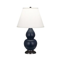 Matte Midnight Blue Small Double Gourd Accent Lamp