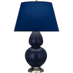 Matte Midnight Blue Double Gourd Table Lamp