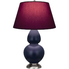 Matte Midnight Blue Double Gourd Table Lamp