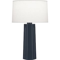 Matte Midnight Blue Mason Table Lamp in Matte Midnight Blue Glazed Ceramic Color