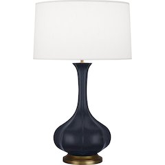 Matte Midnight Blue Pike Table Lamp in Matte Midnight Blue Glazed Ceramic Color