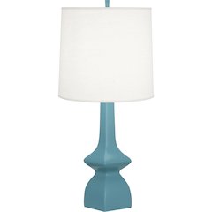 Matte Steel Blue Jasmine Table Lamp in Matte Steel Blue Glazed Ceramic Color