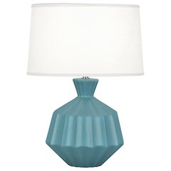 Matte Steel Blue Orion Accent Lamp in Matte Steel Blue Glazed Ceramic Color