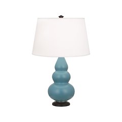 Matte Steel Blue Small Triple Gourd Accent Lamp