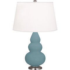 Matte Steel Blue Small Triple Gourd Accent Lamp