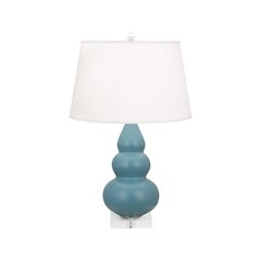 Matte Steel Blue Small Triple Gourd Accent Lamp