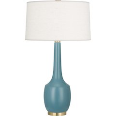 Matte Steel Blue Delilah Table Lamp in Matte Steel Blue Glazed Ceramic Color