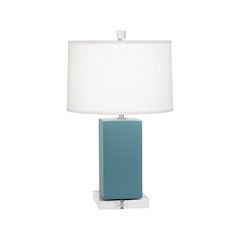 Matte Steel Blue Harvey Accent Lamp in Matte Steel Blue Glazed Ceramic Color