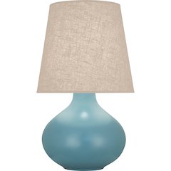 Matte Steel Blue June Table Lamp in Matte Steel Blue Glazed Ceramic Color