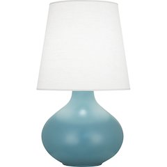 Matte Steel Blue June Table Lamp in Matte Steel Blue Glazed Ceramic Color