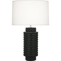 Matte Obsidian Dolly Table Lamp in Matte Obsidian Glazed Textured Ceramic Color