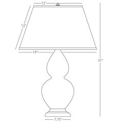 Matte Obsidian Double Gourd Table Lamp in Matte Obsidian Glazed Ceramic Color