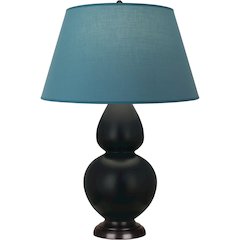 Matte Obsidian Double Gourd Table Lamp in Matte Obsidian Glazed Ceramic Color