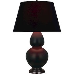 Matte Obsidian Double Gourd Table Lamp in Matte Obsidian Glazed Ceramic Color