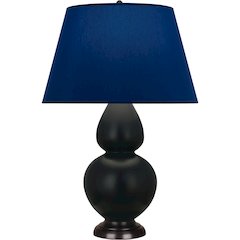 Matte Obsidian Double Gourd Table Lamp in Matte Obsidian Glazed Ceramic Color