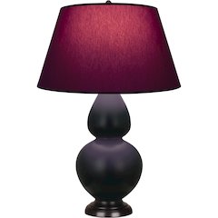 Matte Obsidian Double Gourd Table Lamp in Matte Obsidian Glazed Ceramic Color