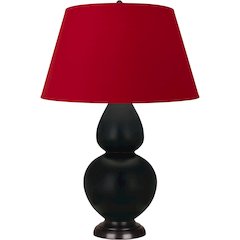 Matte Obsidian Double Gourd Table Lamp in Matte Obsidian Glazed Ceramic Color