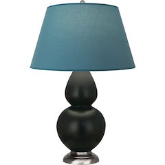 Matte Obsidian Double Gourd Table Lamp in Matte Obsidian Glazed Ceramic Color