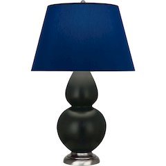 Matte Obsidian Double Gourd Table Lamp in Matte Obsidian Glazed Ceramic Color