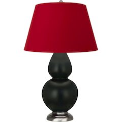 Matte Obsidian Double Gourd Table Lamp in Matte Obsidian Glazed Ceramic Color