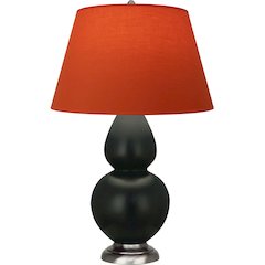 Matte Obsidian Double Gourd Table Lamp in Matte Obsidian Glazed Ceramic Color