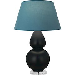 Matte Obsidian Double Gourd Table Lamp in Matte Obsidian Glazed Ceramic Color