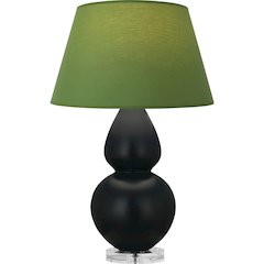 Matte Obsidian Double Gourd Table Lamp in Matte Obsidian Glazed Ceramic Color