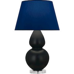Matte Obsidian Double Gourd Table Lamp in Matte Obsidian Glazed Ceramic Color