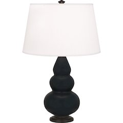 Matte Obsidian Small Triple Gourd Accent Lamp