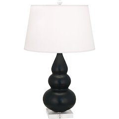 Matte Obsidian Small Triple Gourd Accent Lamp