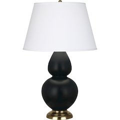 Matte Obsidian Double Gourd Table Lamp in Matte Obsidian Glazed Ceramic Color