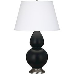 Matte Obsidian Double Gourd Table Lamp in Matte Obsidian Glazed Ceramic Color