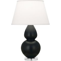 Matte Obsidian Double Gourd Table Lamp in Matte Obsidian Glazed Ceramic Color