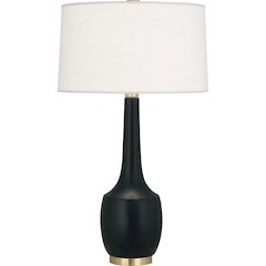 Matte Obsidian Delilah Table Lamp in Matte Obsidan Glazed Ceramic Color