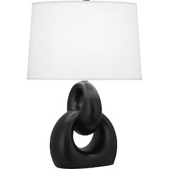 Matte Obsidian Fusion Table Lamp in Matte Obsidian Glazed Ceramic Color