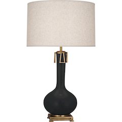 Matte Obsidian Athena Table Lamp in Matte Obsidian Glazed Ceramic Color
