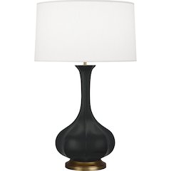 Matte Obsidian Pike Table Lamp in Matte Obsidian Glazed Ceramic Color