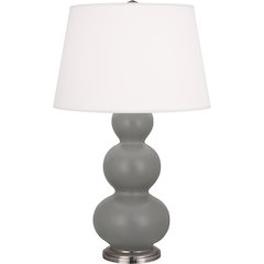 Matte Smokey Taupe Triple Gourd Table Lamp