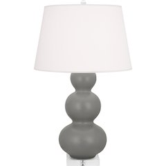 Matte Smokey Taupe Triple Gourd Table Lamp