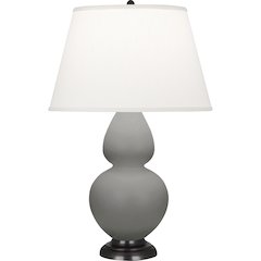 Matte Smokey Taupe Double Gourd Table Lamp