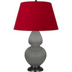 Matte Smokey Taupe Double Gourd Table Lamp