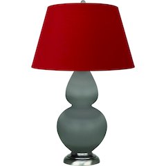 Matte Smokey Taupe Double Gourd Table Lamp