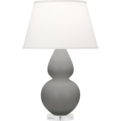 Matte Smokey Taupe Double Gourd Table Lamp