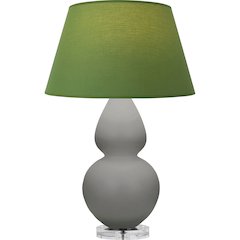 Matte Smokey Taupe Double Gourd Table Lamp