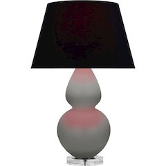 Matte Smokey Taupe Double Gourd Table Lamp